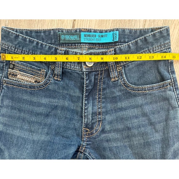 Rock & Roll Revolver Jeans Mens 28x30 Blue SLIM Straight Leg Denim - Picture 10 of 12